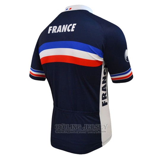 2016 Cycling Jersey France Blue and White Short Sleeve and Bib Short